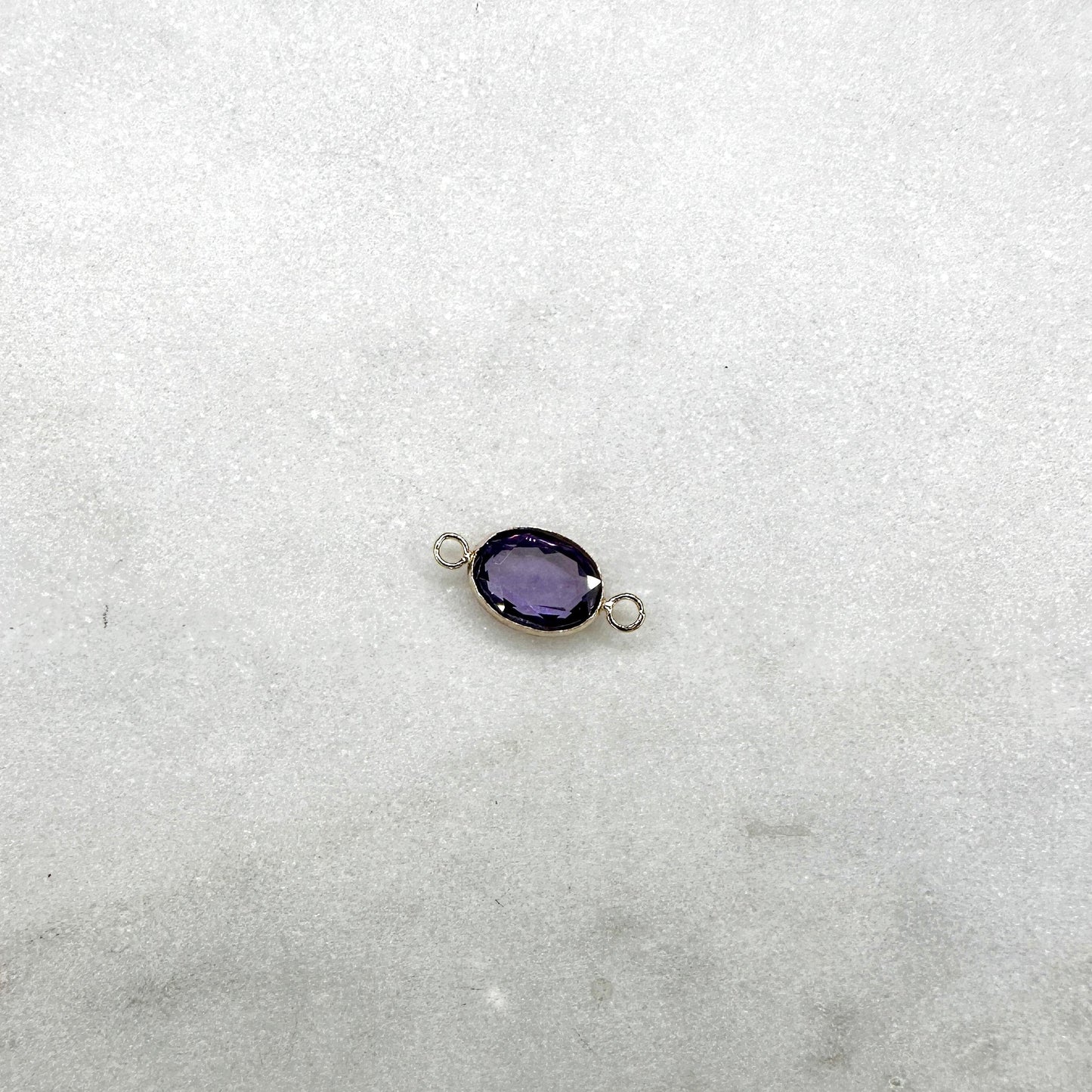 Amethyst Connector Bezel Set Oval Gemstone Connector forEVER Permanent Jewelry Supplies