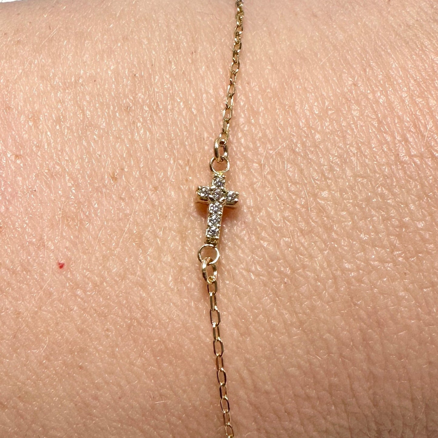 Connector Cross with Gemstones Connector forEVER Permanent Jewelry Supplies