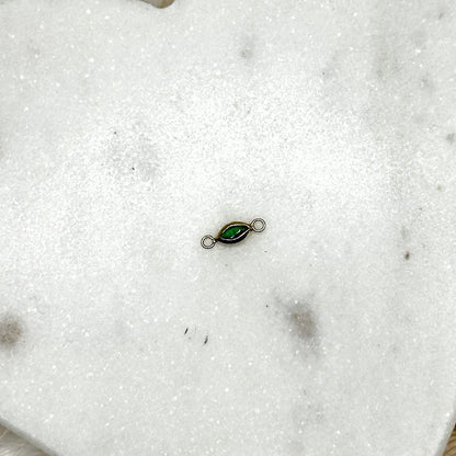 Connector Marquise Bezel Set Gemstone Connector forEVER Permanent Jewelry Supplies