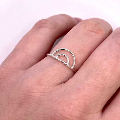Rainbow Double Arch Stacking Ring .925 Sterling Silver