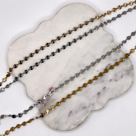 Stainless Steel PVD Plated Starburst Chain by the Meter