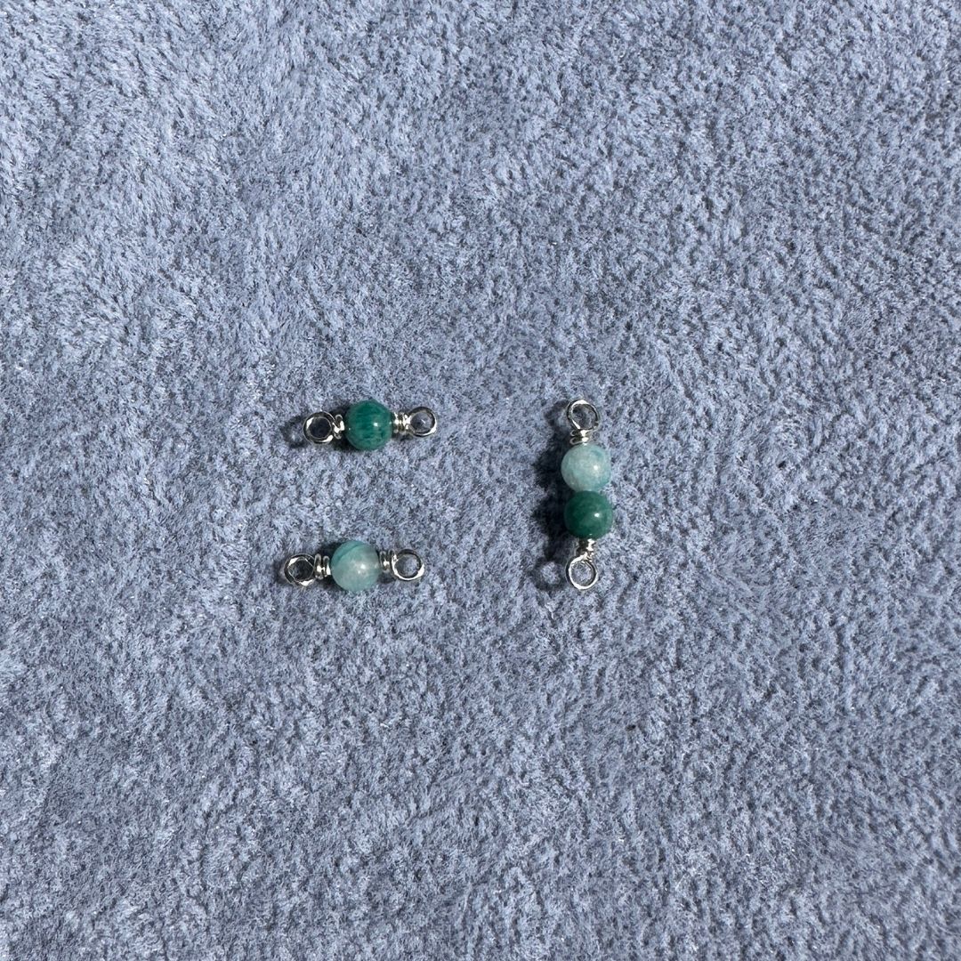 Premium Handmade Amazonite Connectors, ideal for permanent jewelry creations.