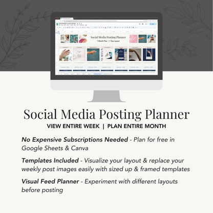 Social Media Monthly Content Planner | Google Sheets Template